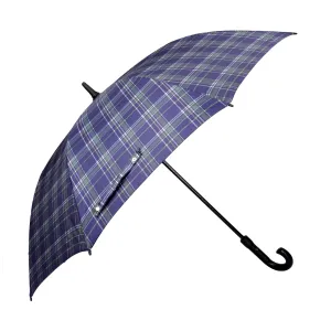 THE CLOWNFISH Umbrella Crescenta Series Single Fold Auto Open J- shape Handle Waterproof Taffeta Polyester 190 T Umbrellas For Men and Women (Checks Design-Violet)