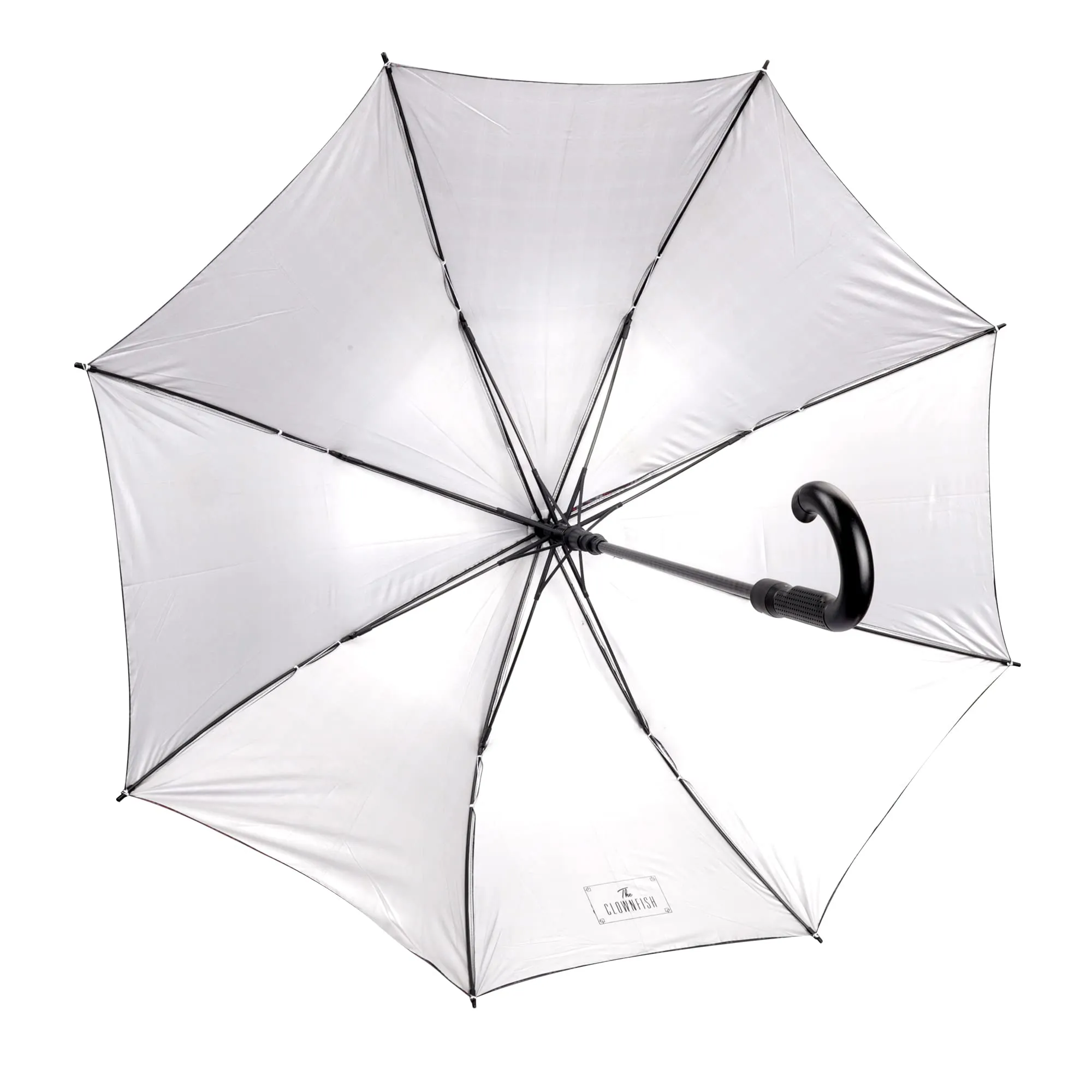 THE CLOWNFISH Umbrella Crescenta Series Single Fold Auto Open J- shape Handle Waterproof Taffeta Polyester 190 T Umbrellas For Men and Women (Checks Design-Violet)