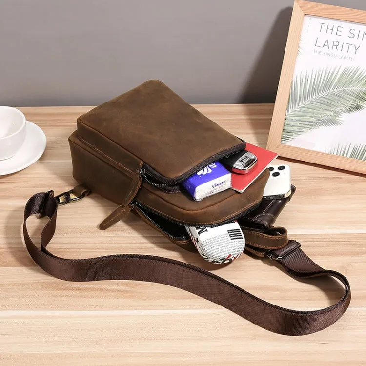 TP-6021 Men Vintage Leather Travel Messenger Bag(Coffee)