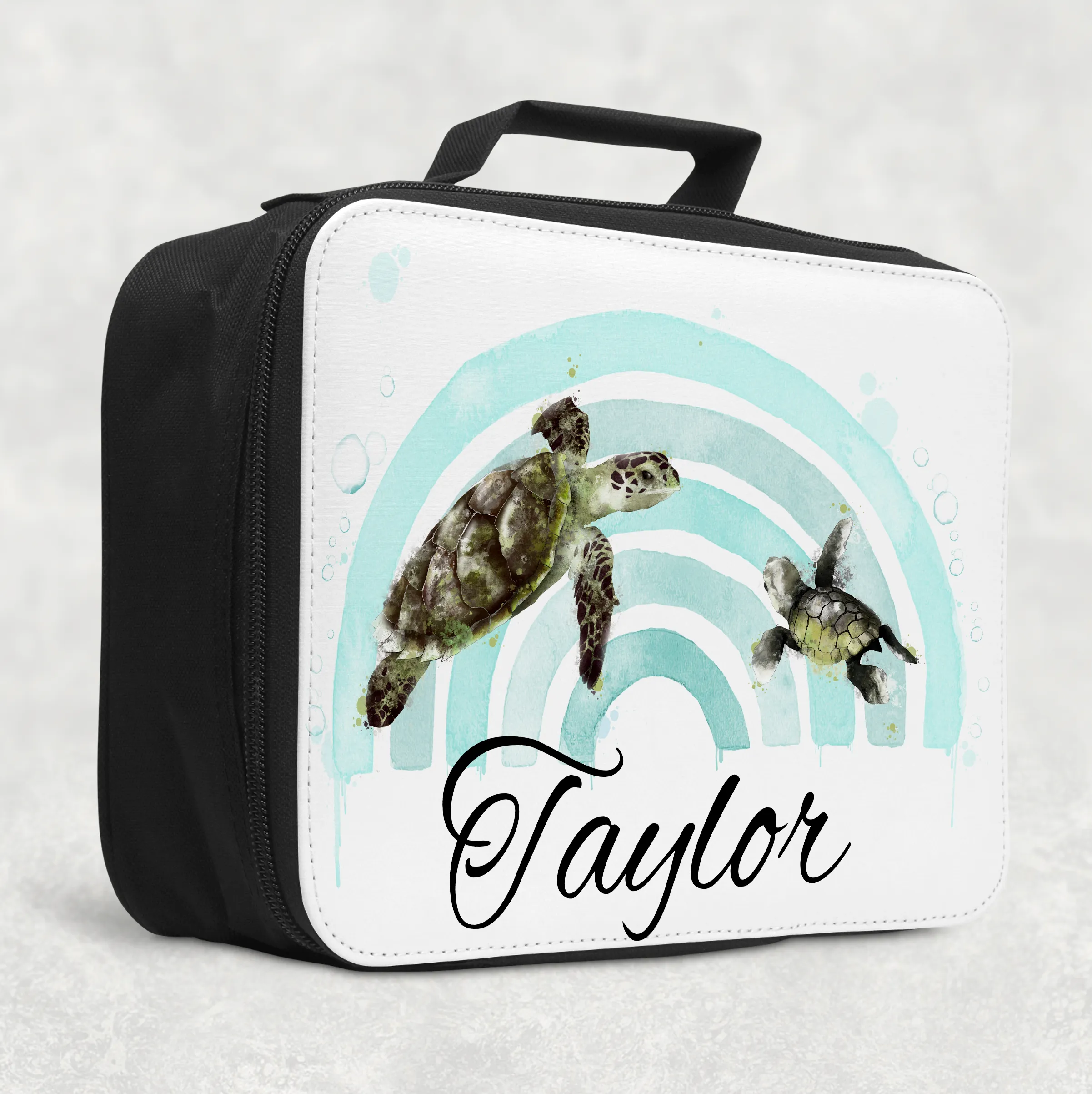 Turtle Rainbow Personalised Insulated Lunch Bag