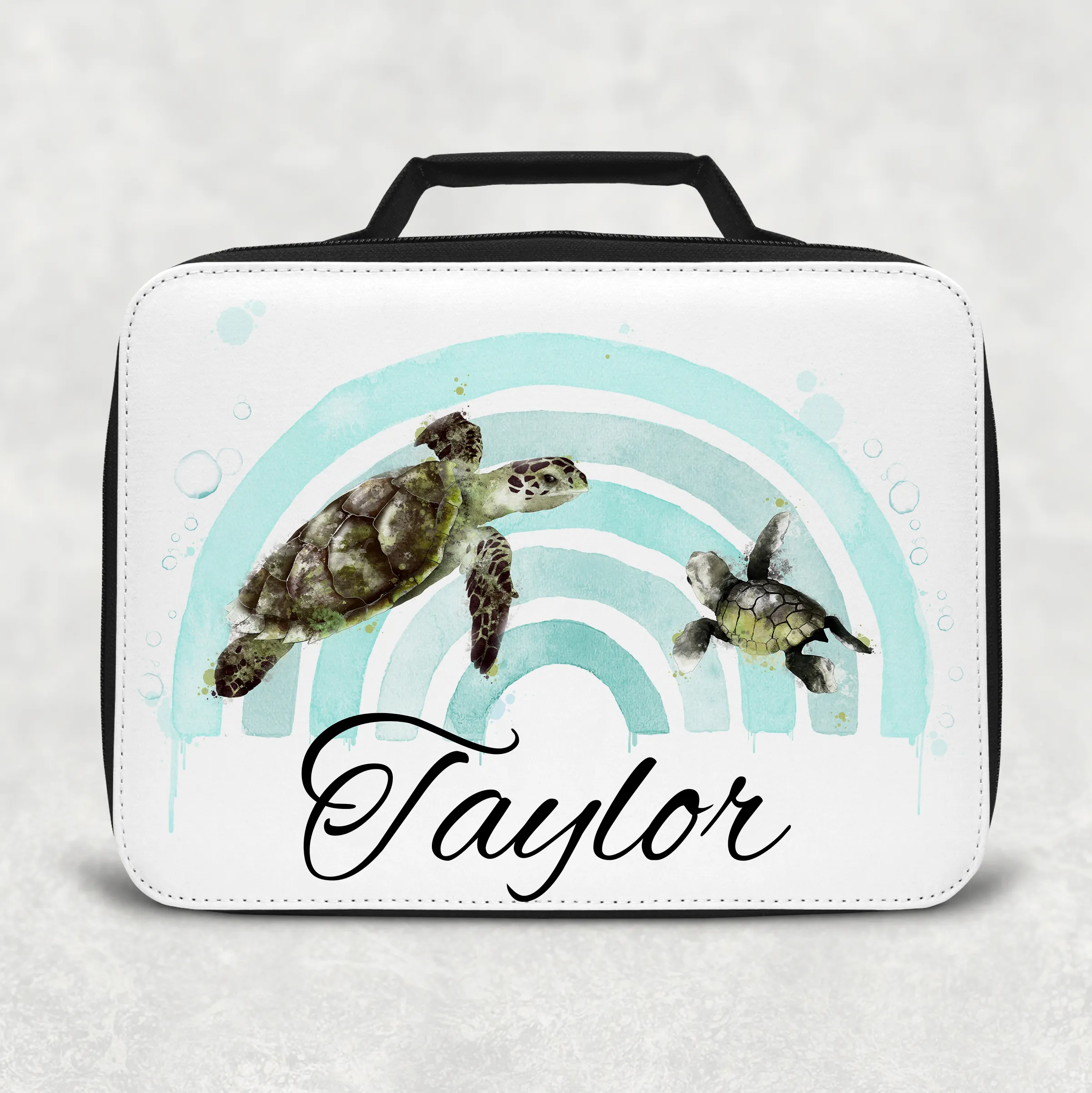 Turtle Rainbow Personalised Insulated Lunch Bag