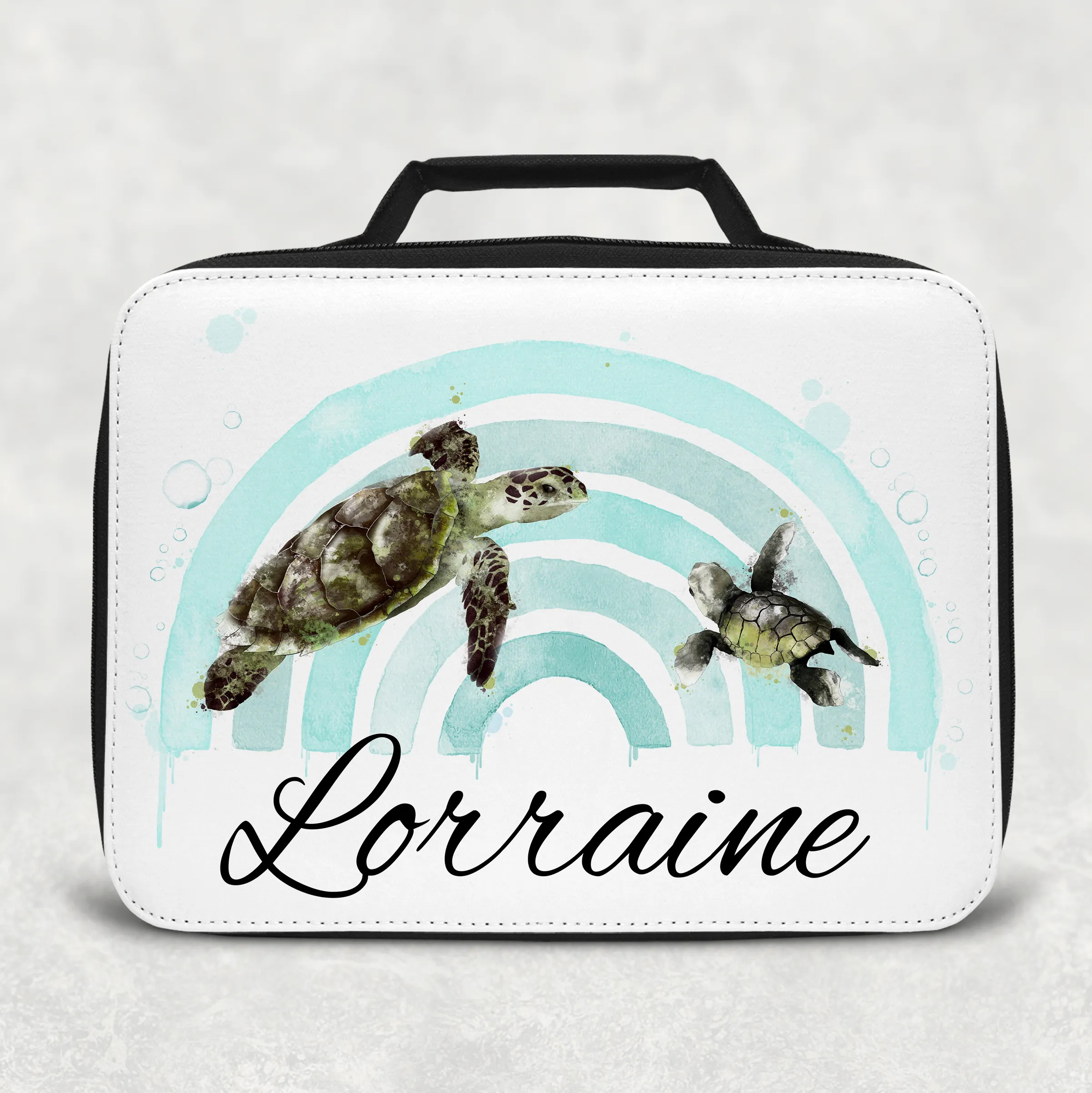 Turtle Rainbow Personalised Insulated Lunch Bag