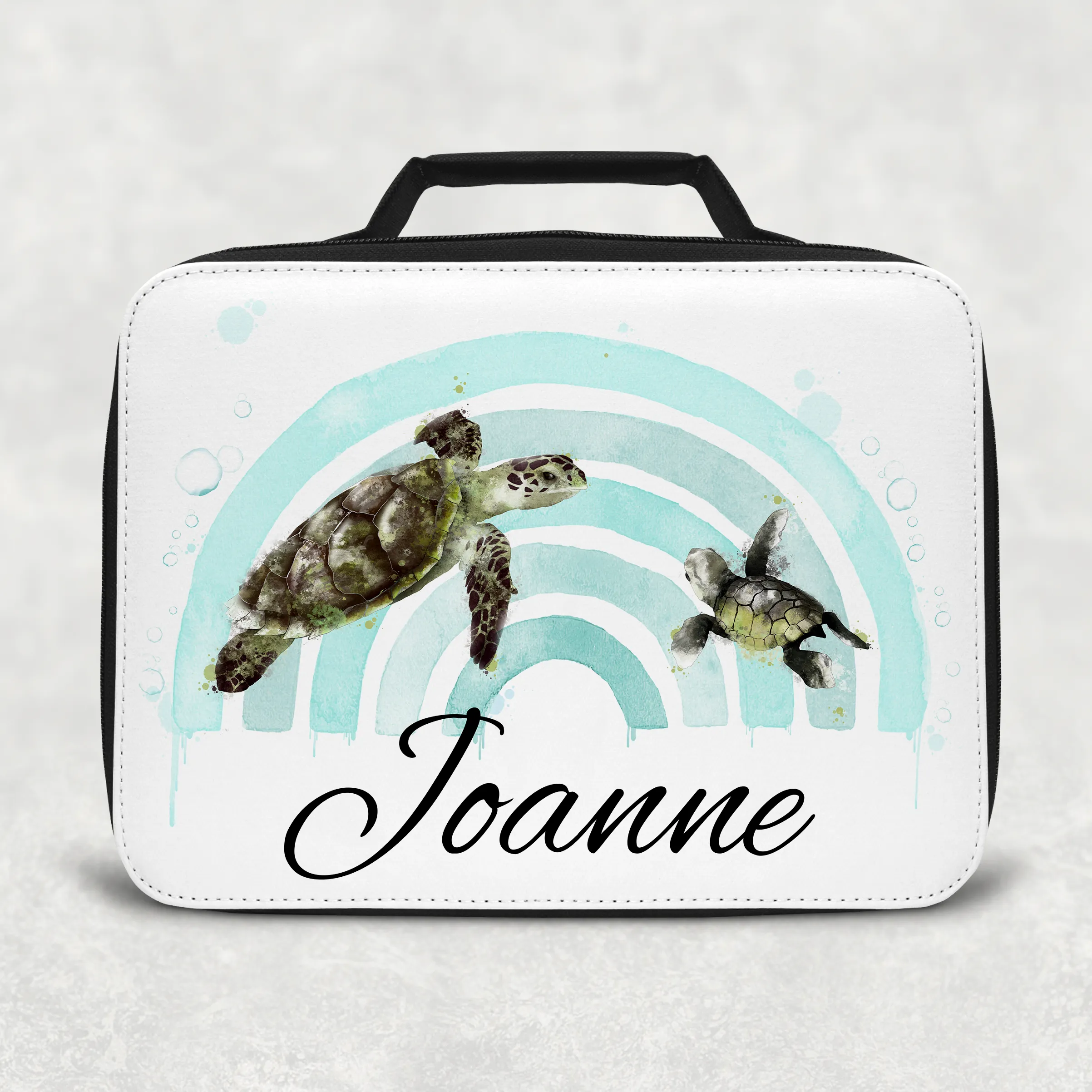 Turtle Rainbow Personalised Insulated Lunch Bag