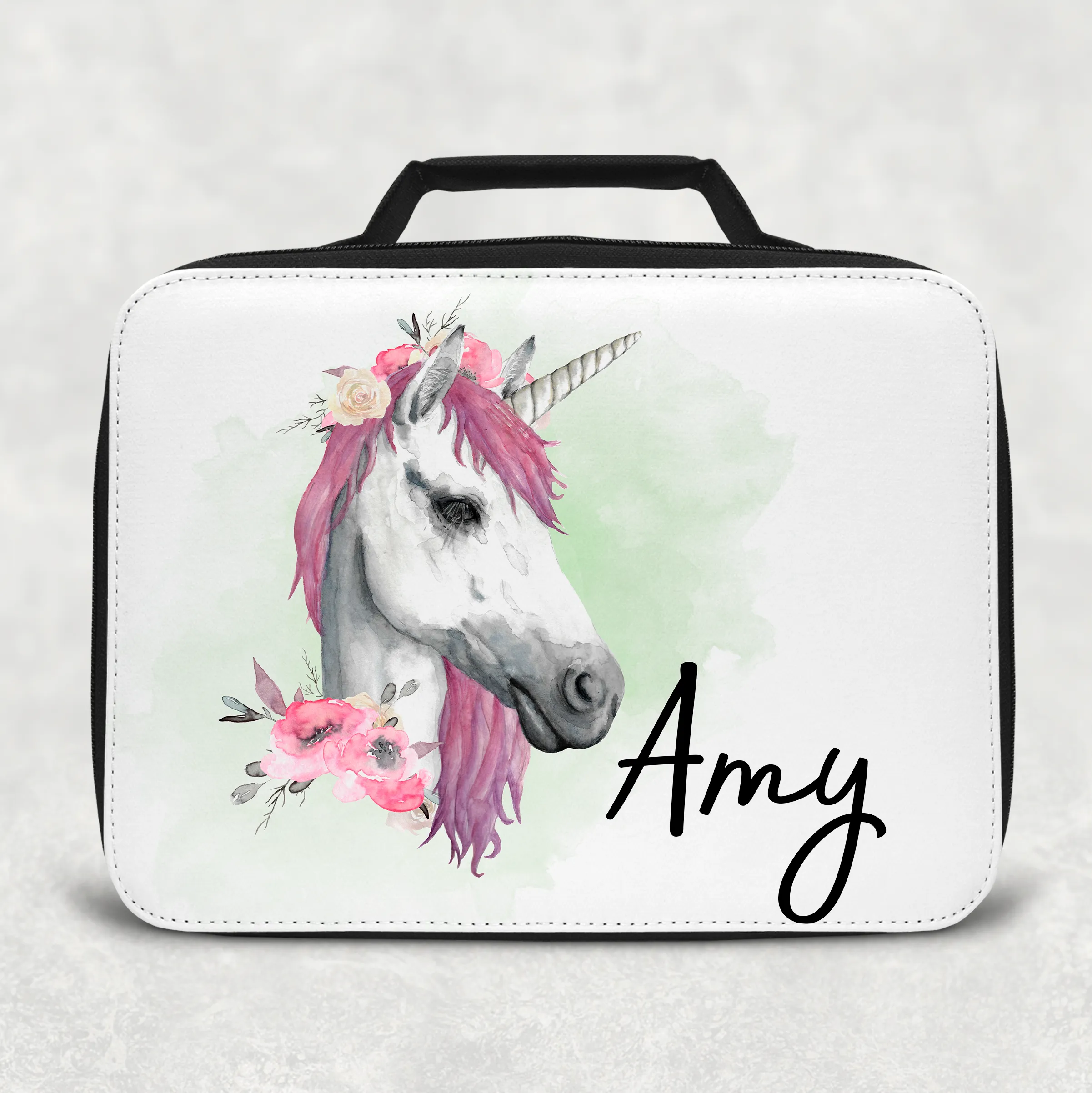 Unicorn Watercolour Personalised Insulated Lunch Bag