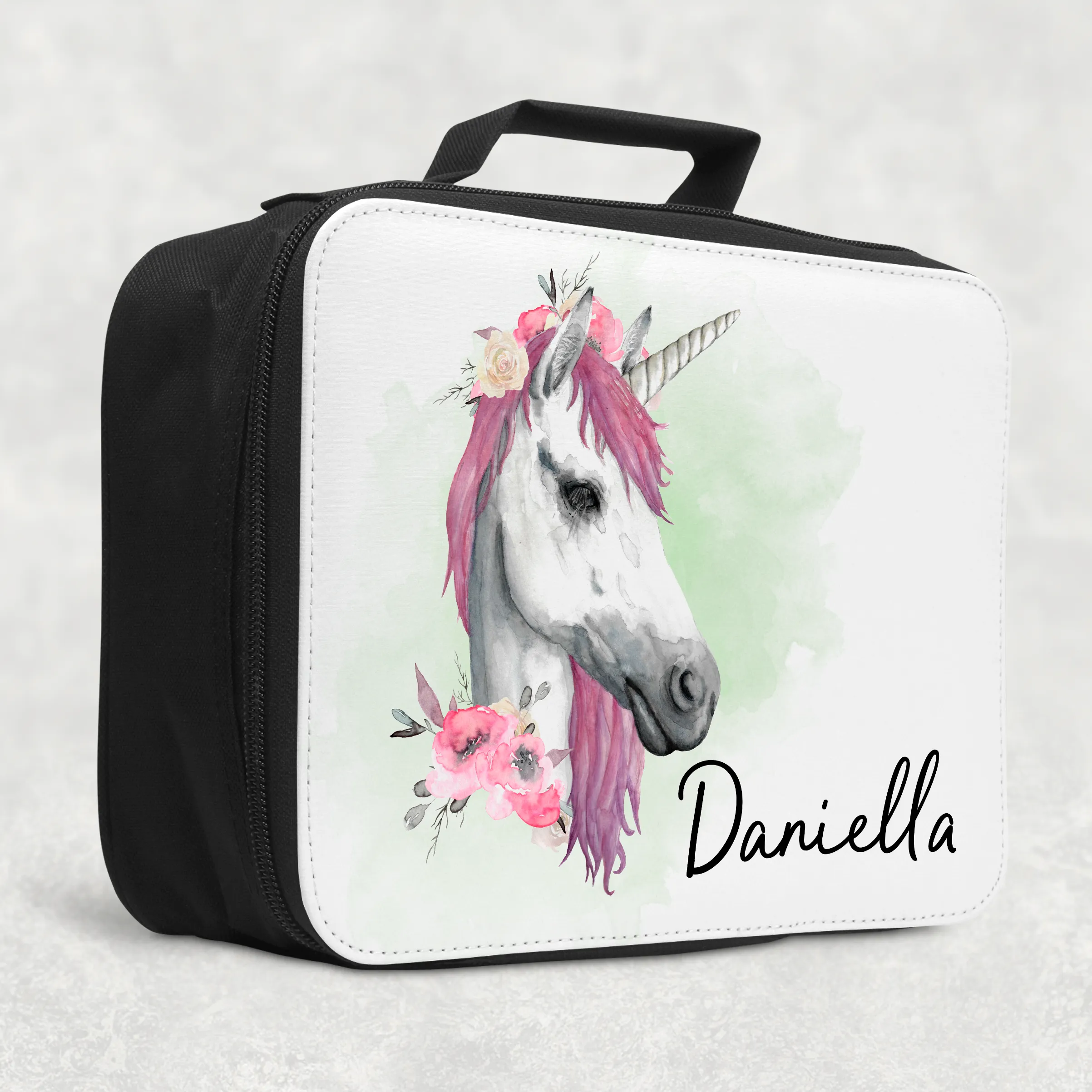 Unicorn Watercolour Personalised Insulated Lunch Bag