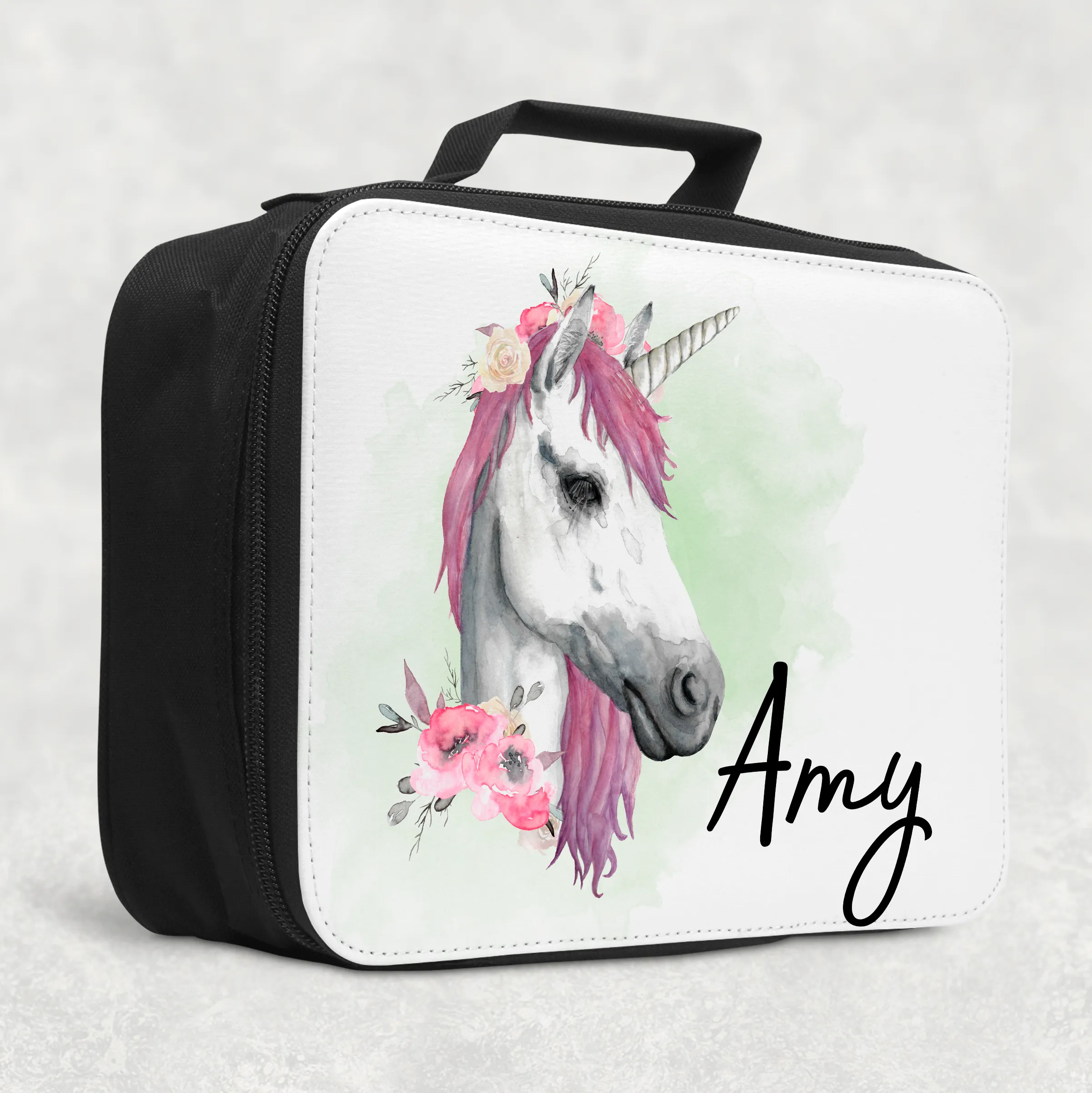 Unicorn Watercolour Personalised Insulated Lunch Bag