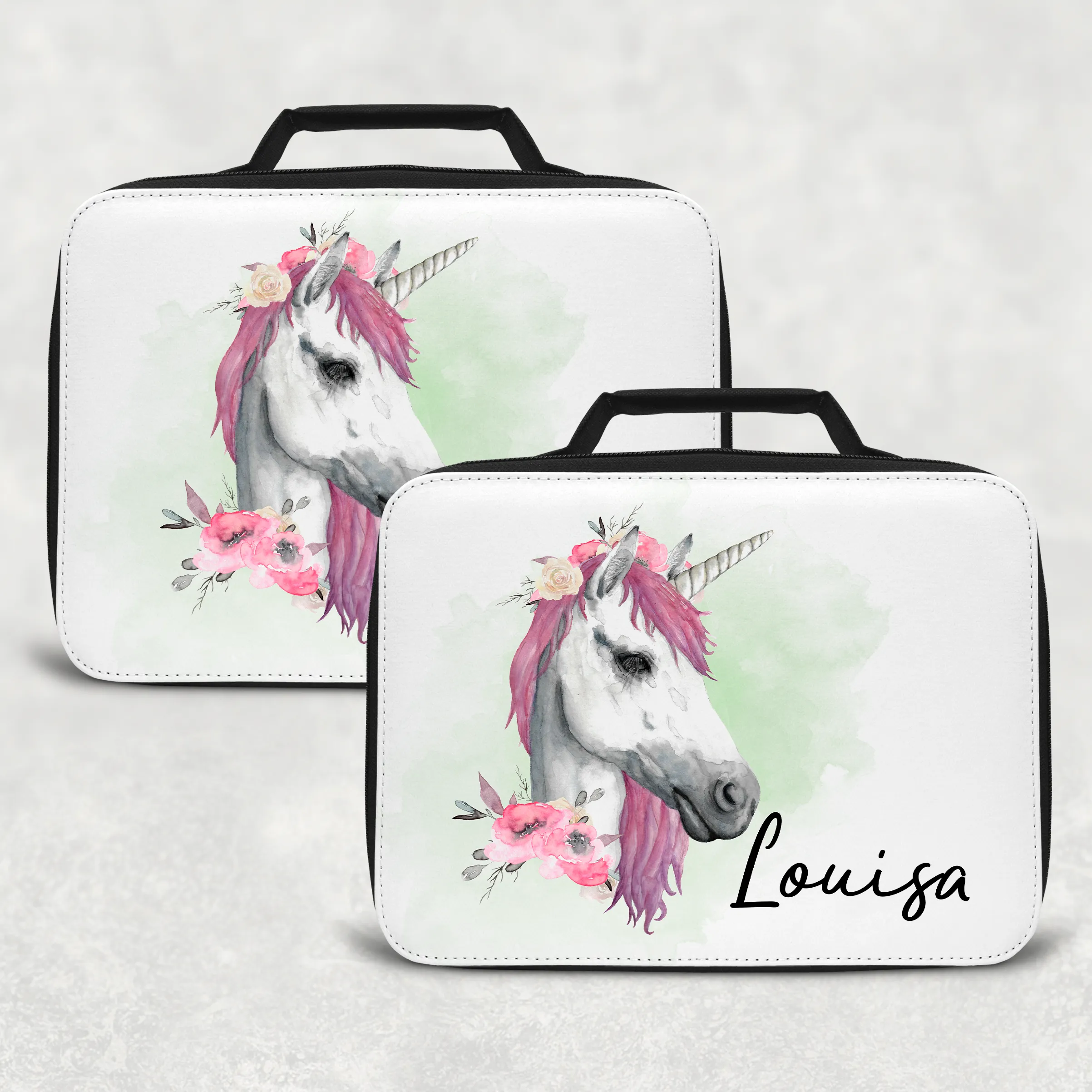 Unicorn Watercolour Personalised Insulated Lunch Bag