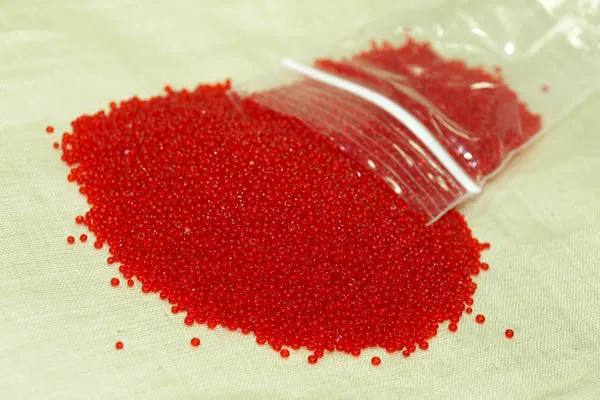 Vintage 18º True-Red Seed Beads, 50 gram bag