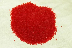 Vintage 18º True-Red Seed Beads, 50 gram bag