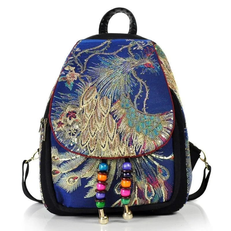 Vintage Embroidery Retro Backpack For Women