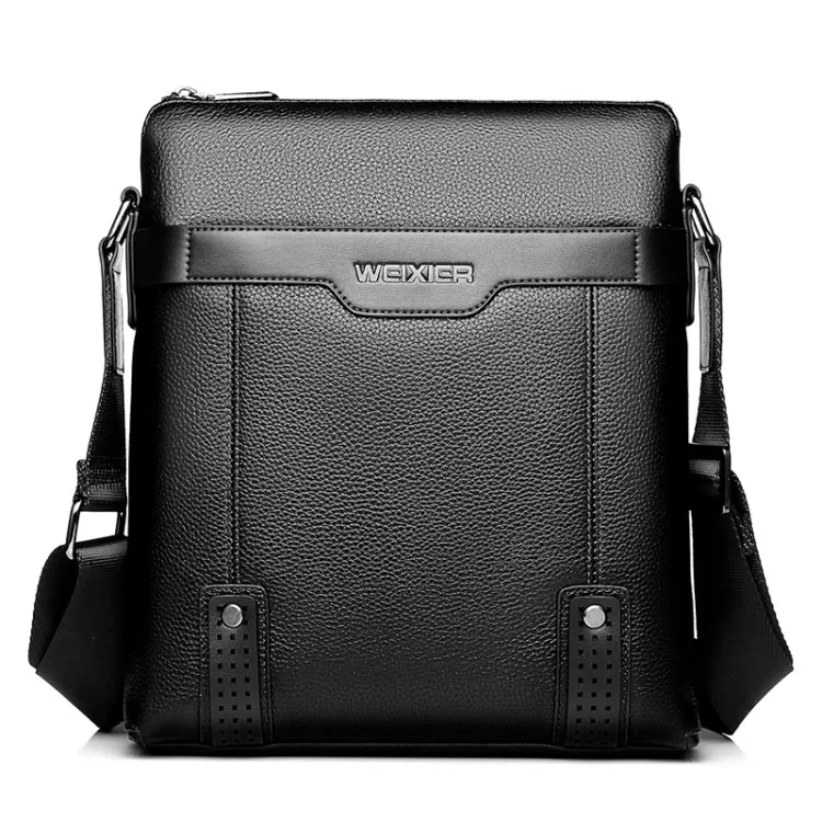 WEIXIER 18067 Men Leisure Style PU Leather Single Shoulder Bag (Black)