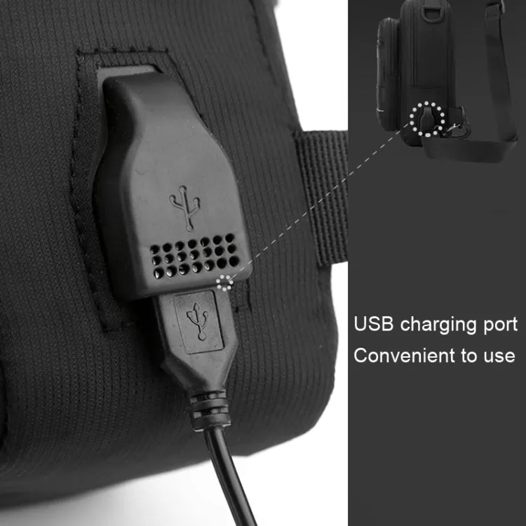 WEPOWER Men Chest Bag Outdoor Shoulder Messengers Bag With USB Charging Port Sports Small Bag(Grey)