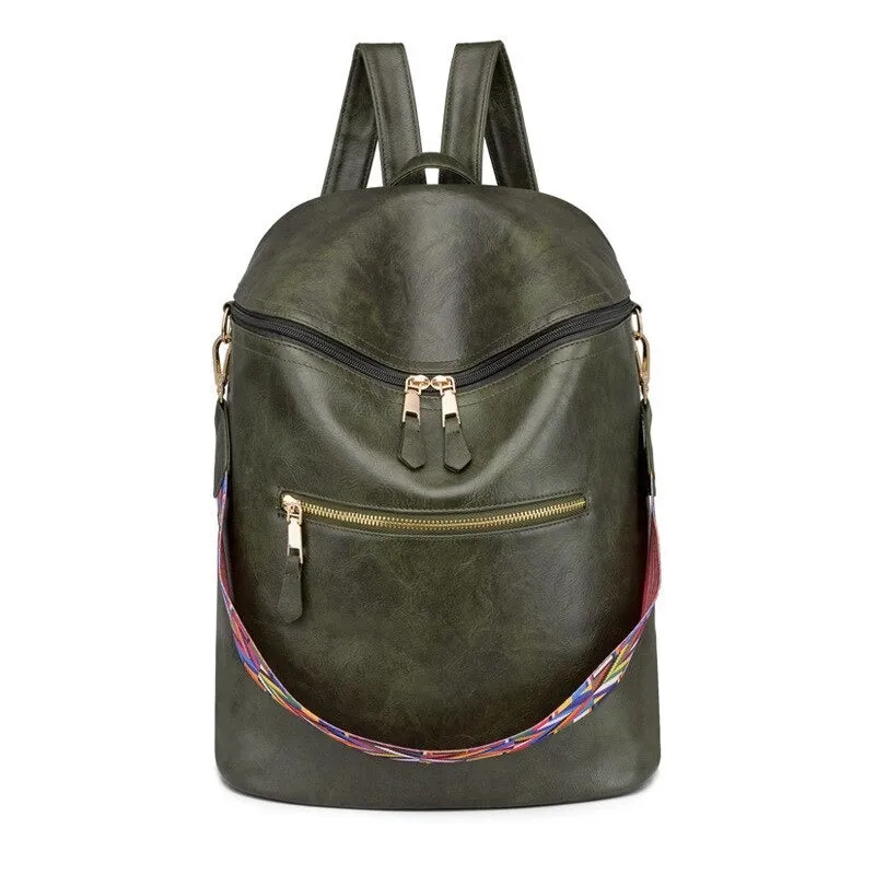 Women's Leather Fashion Backpacks For Ladies