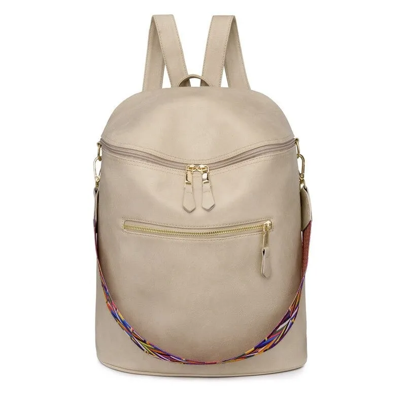 Women's Leather Fashion Backpacks For Ladies