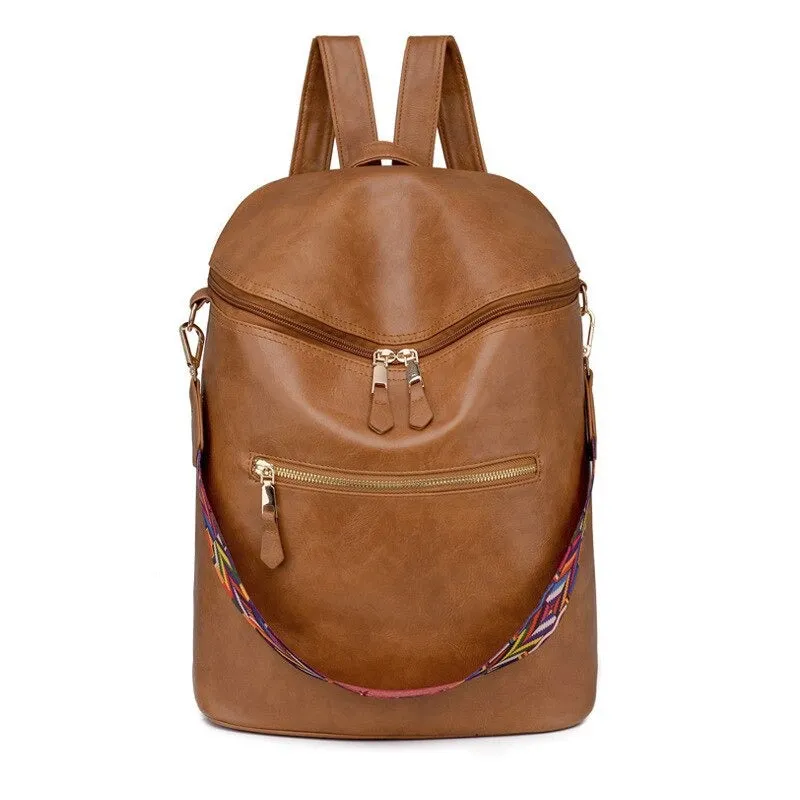 Women's Leather Fashion Backpacks For Ladies