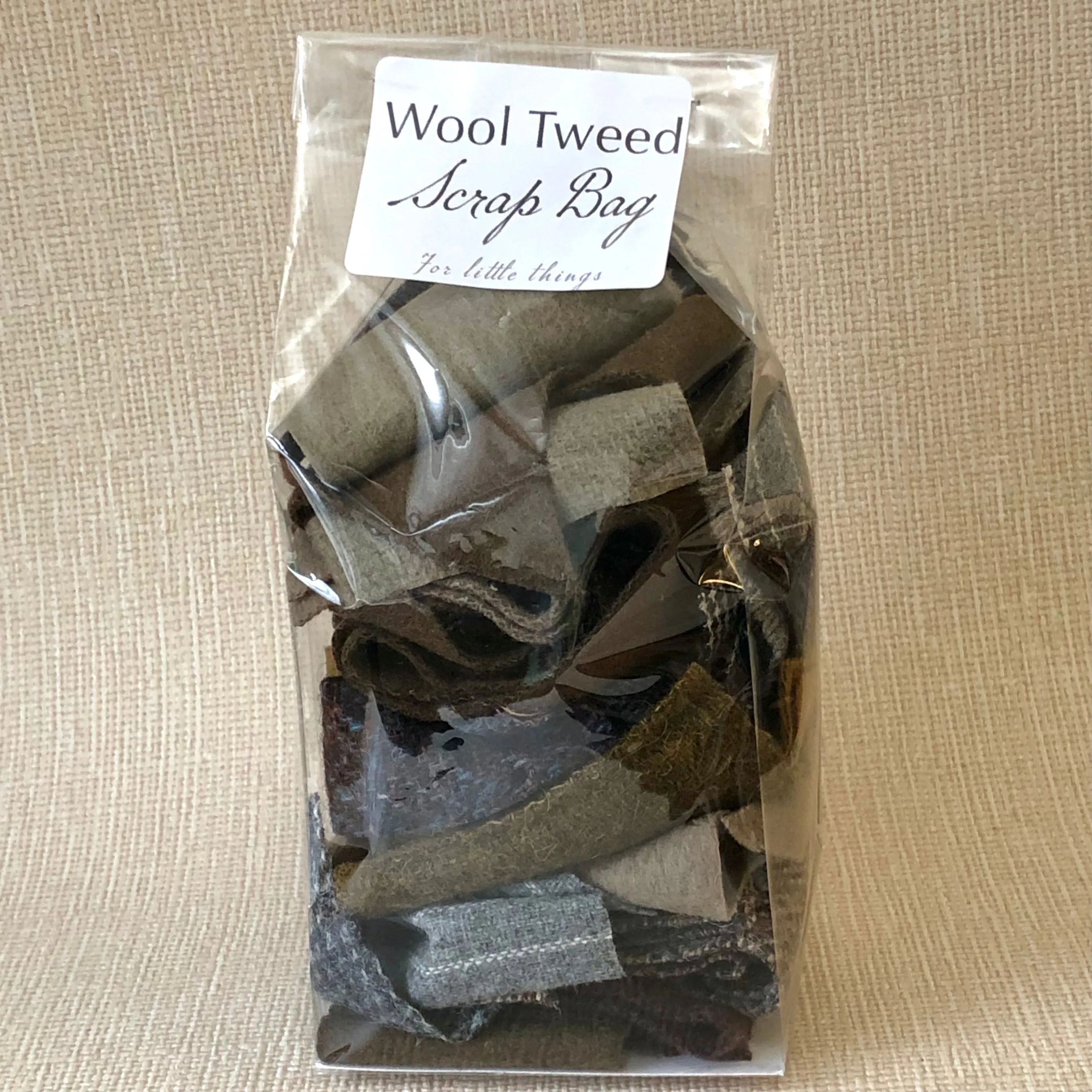 Wool Tweed Fabric Scrap Bag