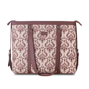 Zouk Women's Handcrafted Jhoomar Motif Office and 15.6" Laptop Bag